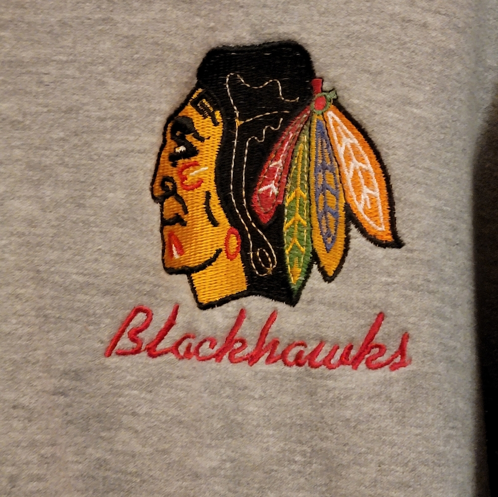 Lined Chicago Black Hawks Zip Up Hoodie
